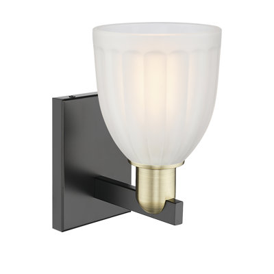 Dunder - 1 lumière - Verre givré gravé à l'acide - Applique