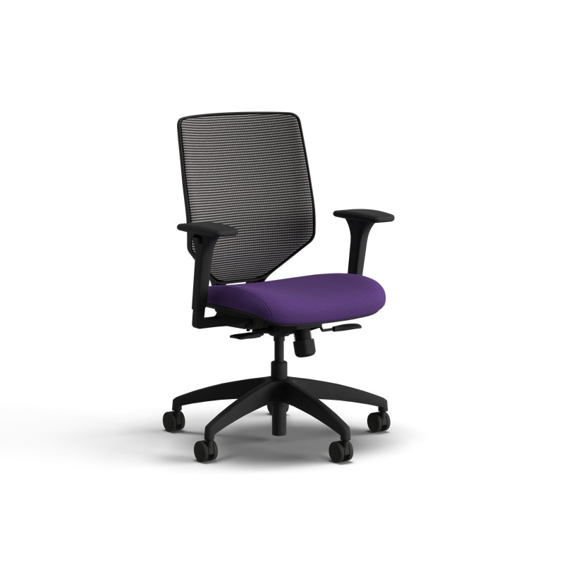 Chaise de bureau ergonomique HON Solve Mesh, Iris, Noir