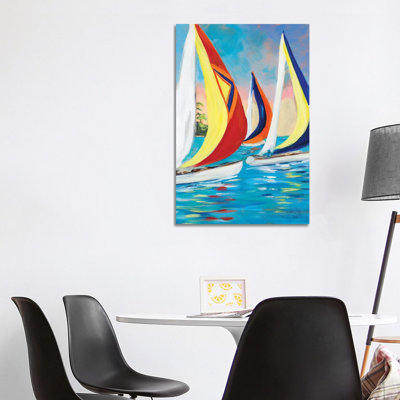 Morning Sails Vertical II 1 Piece Wrapped Canvas Painting