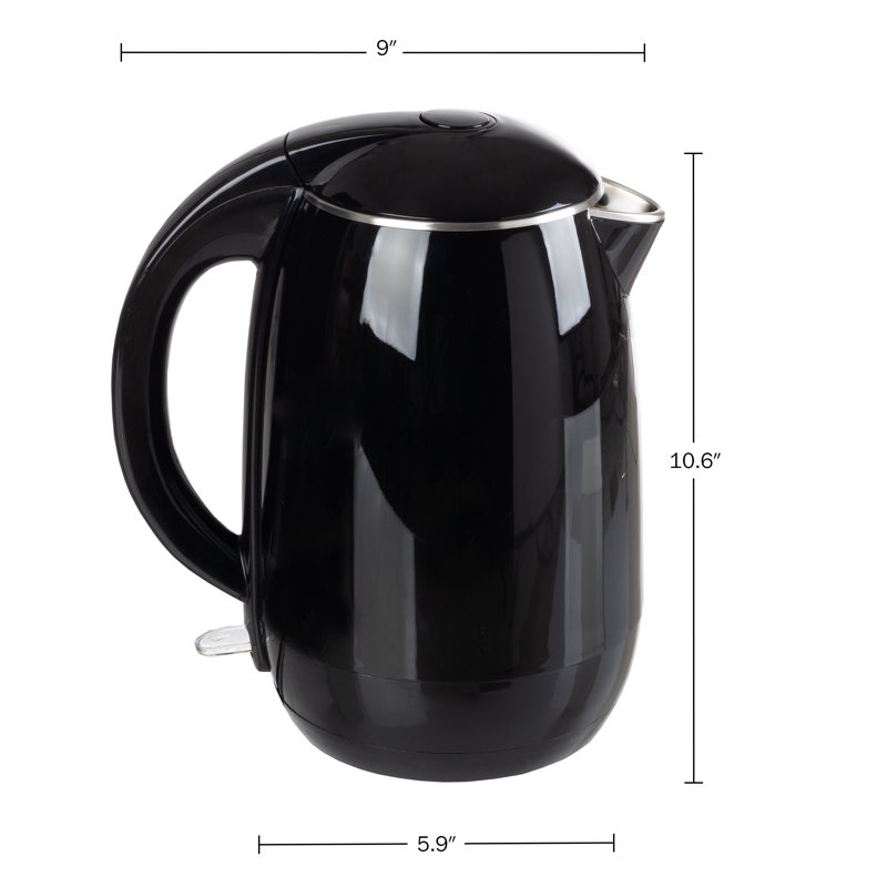 Black Stainless Steel 1.8L Electric Kettle with Auto-Off