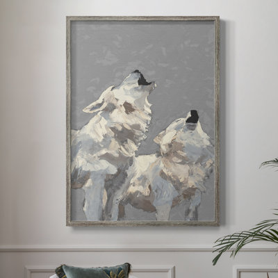 Midnight Wolves, reproduction encadrée - bois massif