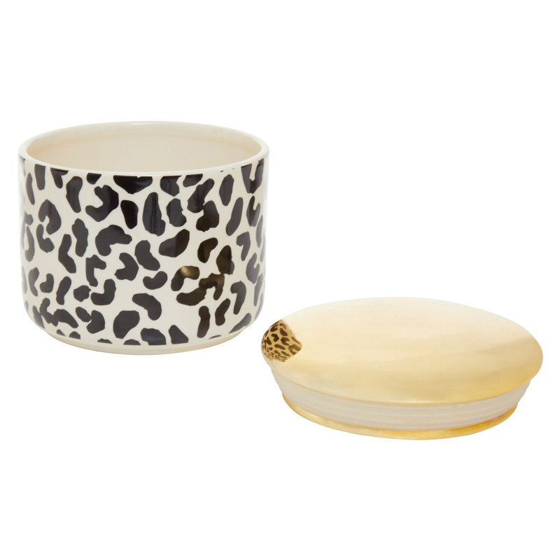 London Leo Stoneware Jar, 10cm H x 11cm W x 11cm D