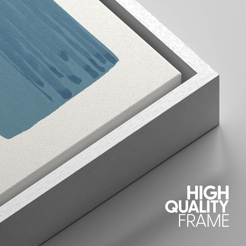 Abstrait, blocs de couleurs vibrantes, vagues de l'océan Mid-Century, Blanc, H 24 po x l 48 po