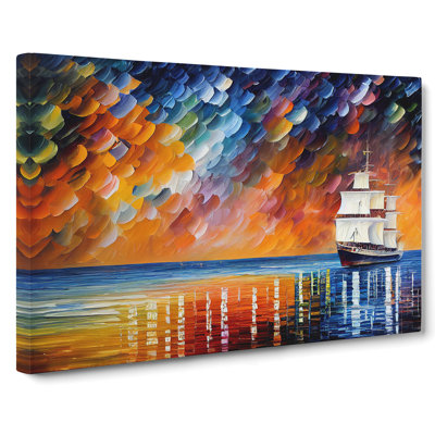 Ship On The Horizon - Wrapped Canvas