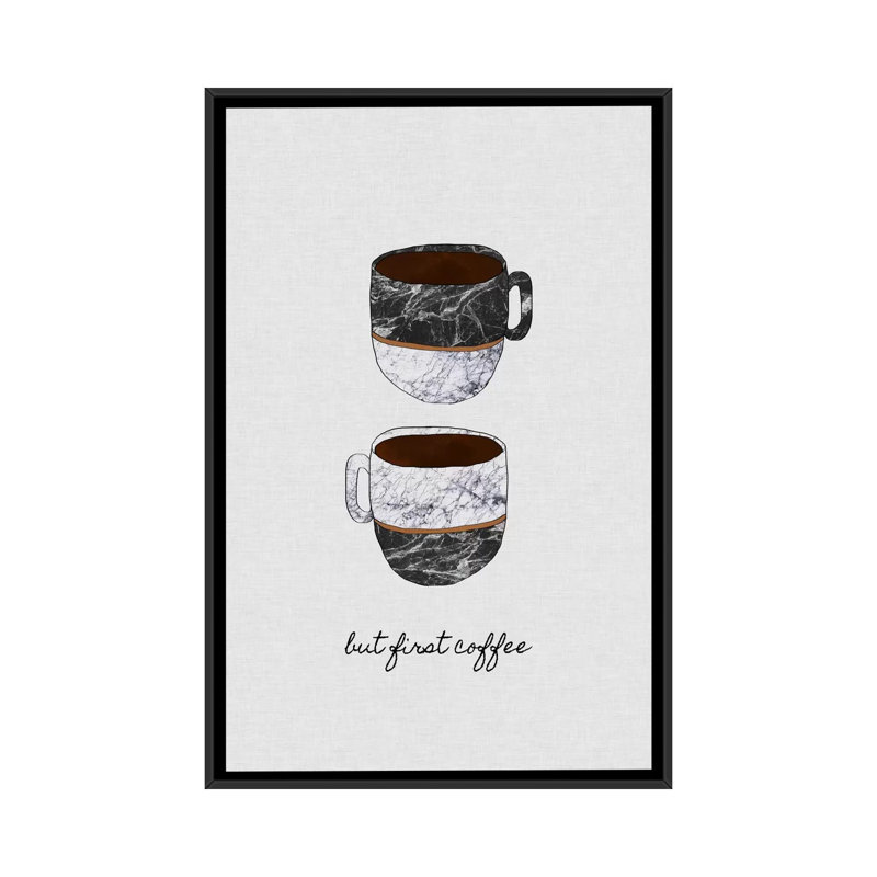 But But Coffee par Orara Studio - Estampe numérique sur toile tendue avec châssis, H 26 po x l 18 po x P 1,5 po, Pas de tapis