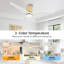 52 po Ventilateur de plafond encastré 3 pales en bois massif avec lumière DEL-1130727659-1130727655