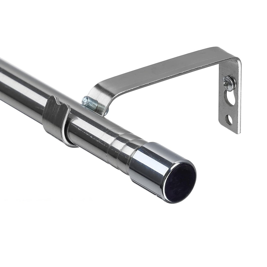 Curtain Poles 76-198 Cm For Windows, 1.6 Cm Curtain Pole Set With Brackets