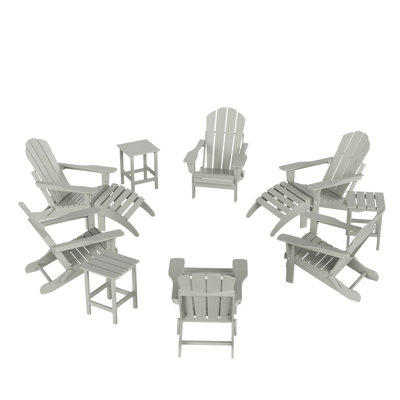 Laguna Foldable Outdoor Adirondack Chair With Ottoman