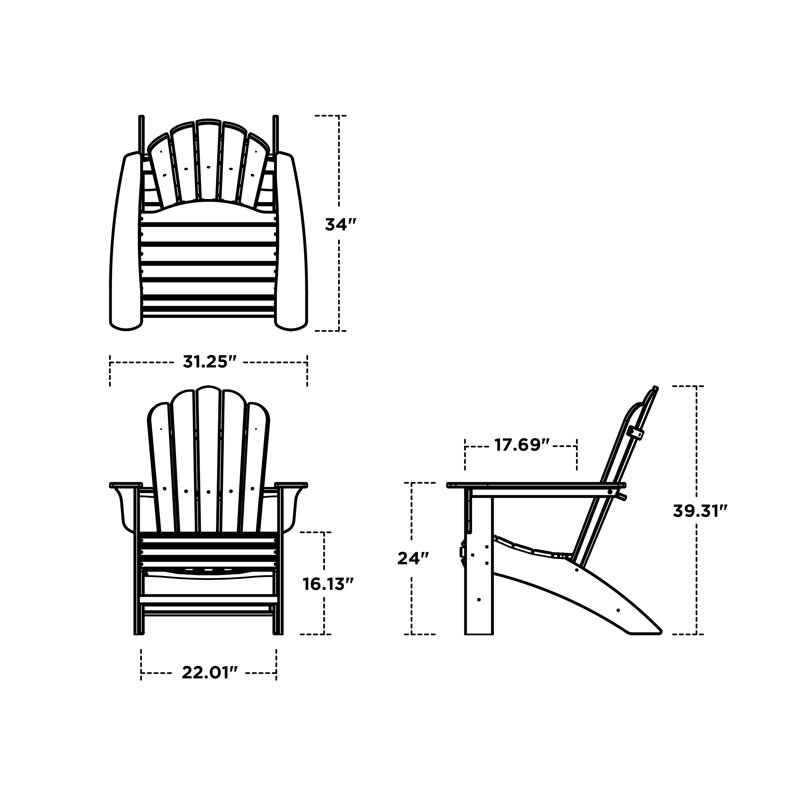POLYWOOD Country Living by POLYWOOD Curveback Adirondack Chair, Mahogany