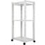 Support d'imprimante, chariot d'imprimante à 3 niveaux, support de tablette réglable sur roulettes verrouillables, table d'imprimante 19,69 x 13,78 x 42 pouces pour l'organisation de petits espaces de bureau à domicile, blanc