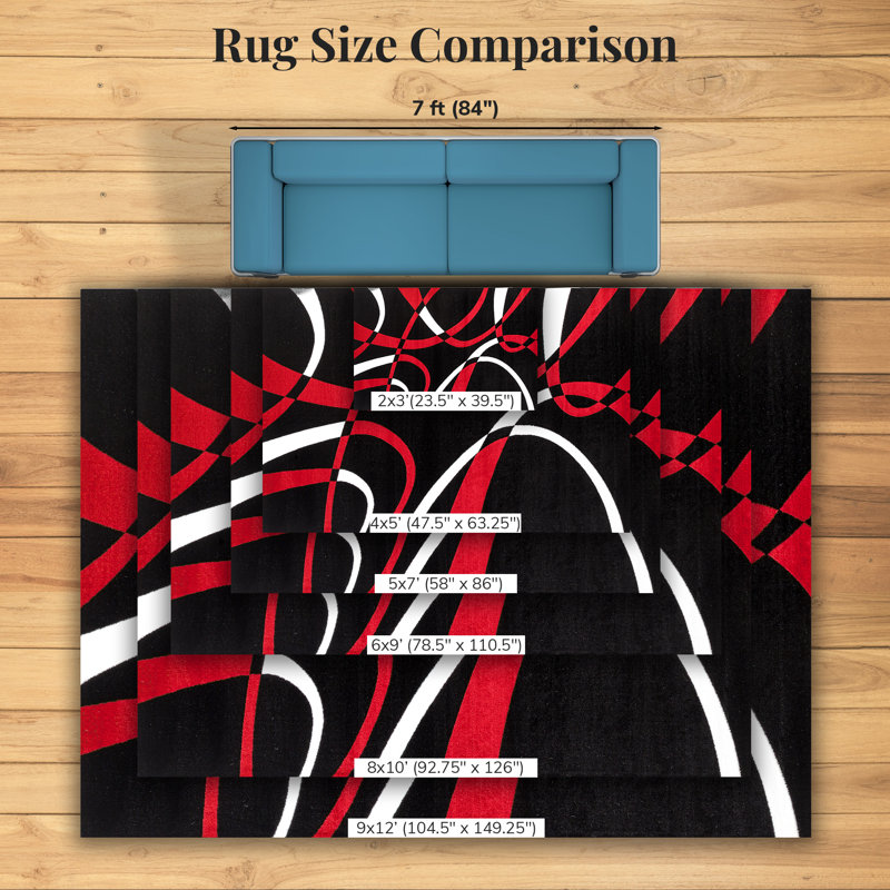 Fichter Abstract Indoor Rug, Rectangle 7'6" x 10'6"