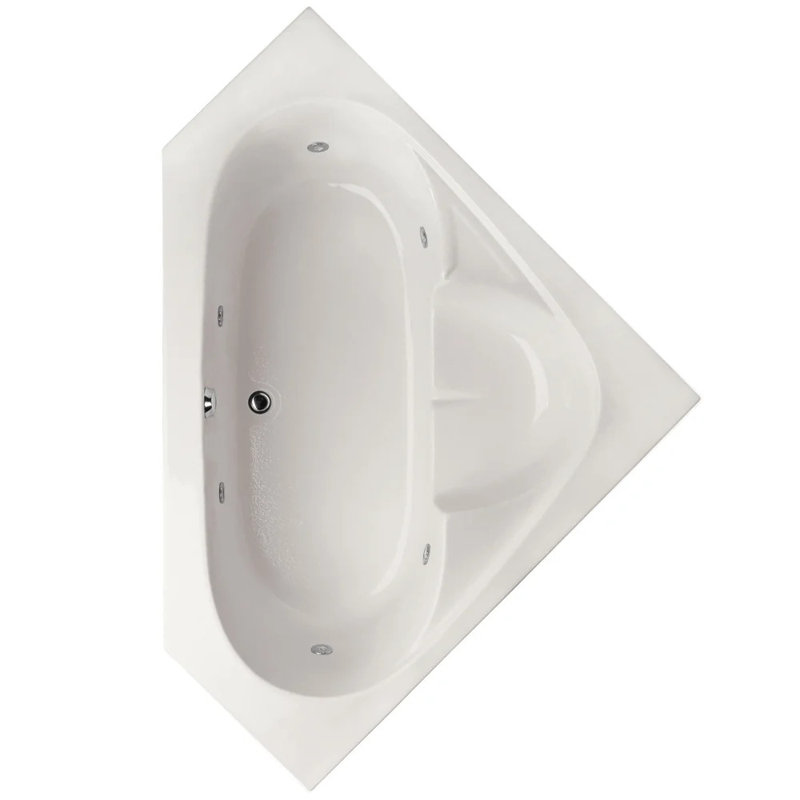 Rincon 59'' L Bathtub, White, Polished Chrome