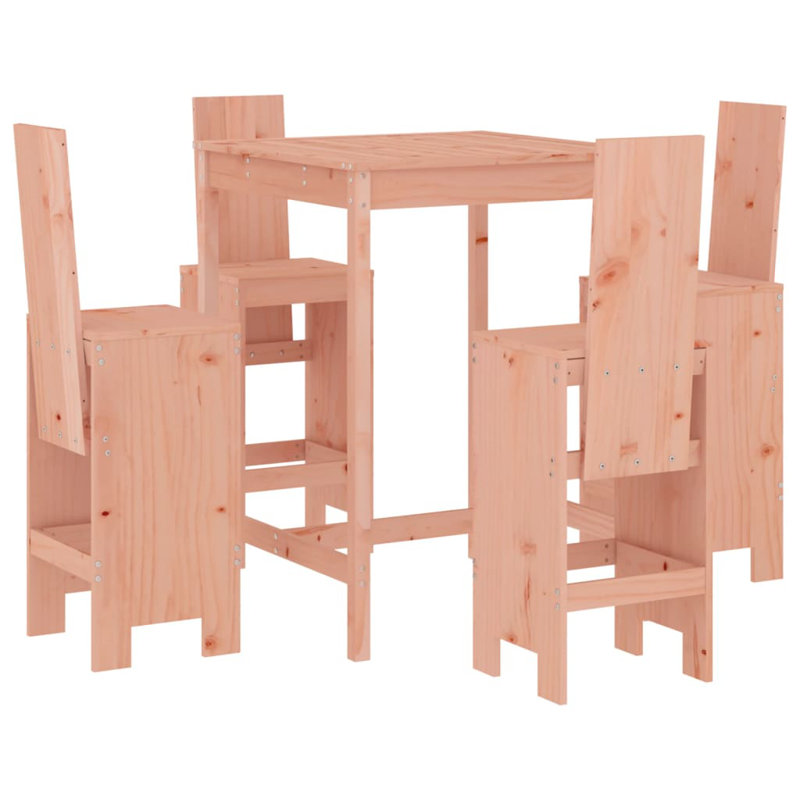 Avionne Brayden Studio Bar Set with Wood Frame and Solid Wood Outer Material, Pink