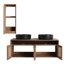 Meuble-lavabo mural 48 po avec vasques et armoire d'appoint Junalu