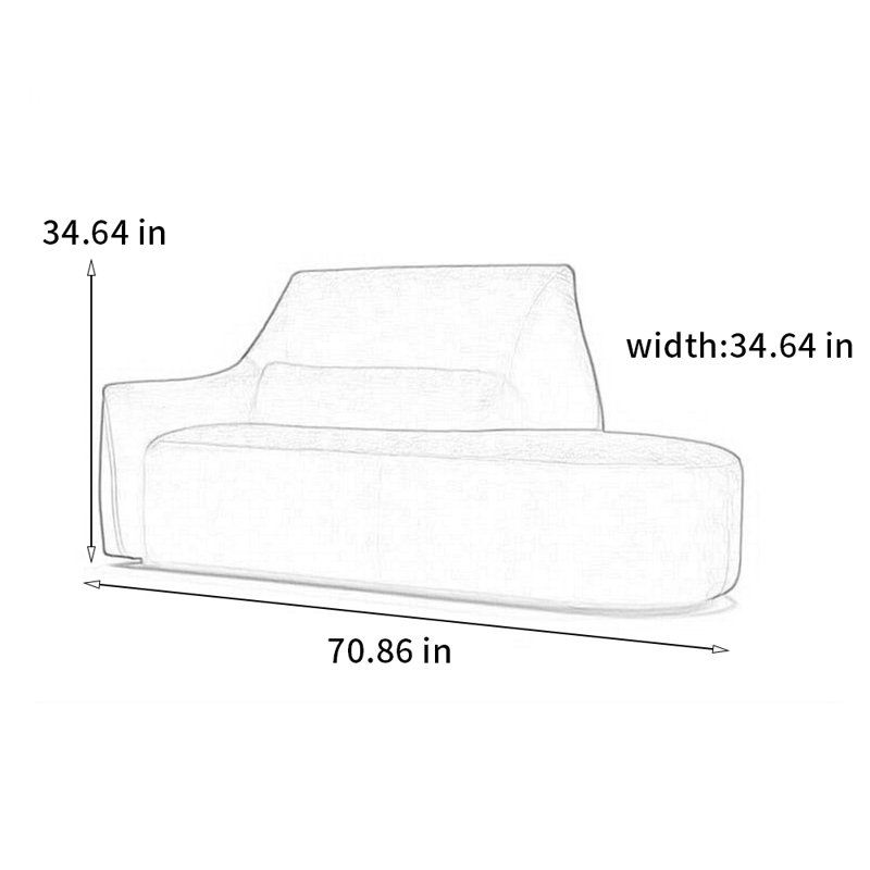 Chaise longue élégante et moderne, Orienté à gauche (vu de face)