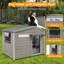 Niche pour chien Haiya PETSCosset, chenil en bois pour petits chiens, gris-1008378812
