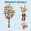 Osmanthus artificiel 5 pi avec fleurs roses, plante artificielle réaliste en pot pour la maison et le bureau