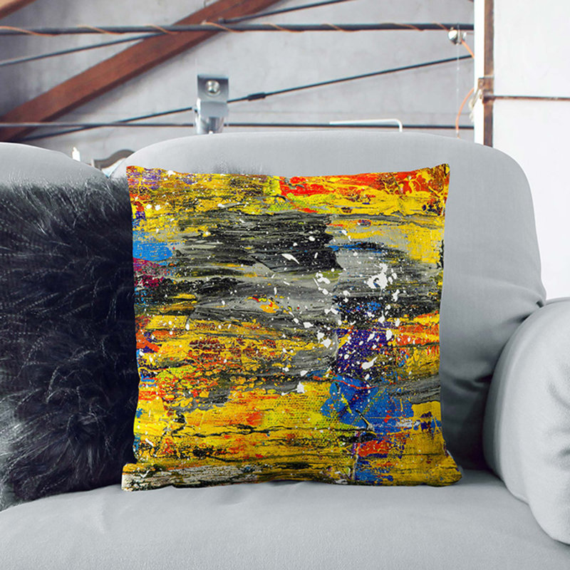Abstract Square Cushion, White, 40 x 40 cm