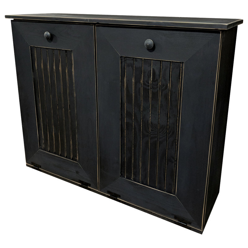 Poubelle multi-compartiments inclinables 13 gallons inclinable, Vieux noir