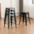 24''H Modern Counter Stool with Metal Frame, Backless Stackable Bar Stool-1483528459