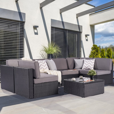 Jaiah 6 - Person Patio Conversation Set with Cushions