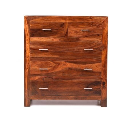 Stephanie Solid Wood 100cm W 5 - Drawer Chest of Drawers
