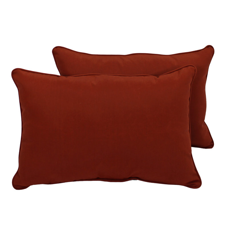 Element Synthetic Lumbar Rectangle Indoor/Outdoor Pillow Cover & Insert, Rust Red, 16" x 24"