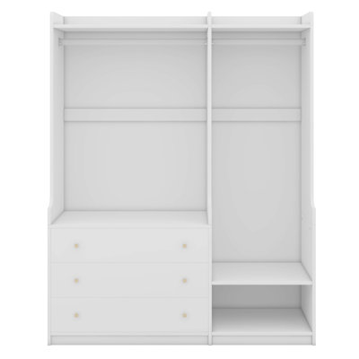 Janalee Open Wooden Wardrobe Storage For Bedroom