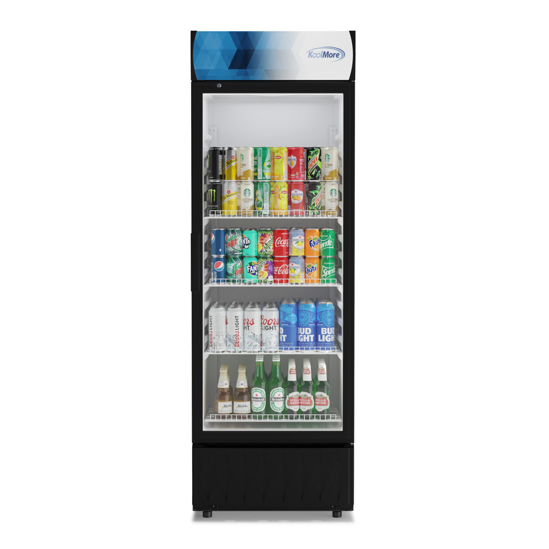 24 in. One-Door Merchandiser Refrigerator - 12 Cu Ft. MDR-1GD-12C KoolMore