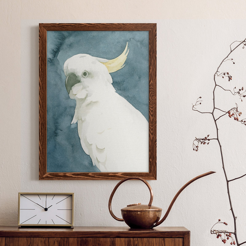 Cockatoo Portrait II, toile encadrée de qualité supérieure - prête à être accrochée, Érable, H 32 po x l 23 po x P 1 po