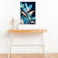 «Elegant Blue Peach Foliage», art abstrait coloré, plante naturelle-129148972