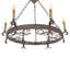 Veranda 6 - Light Candle Style Wagon Wheel Chandelier with Wrought Iron Accents-55348874