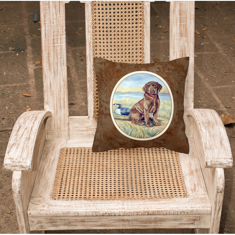  Coussin 14 "chocolat Labrador