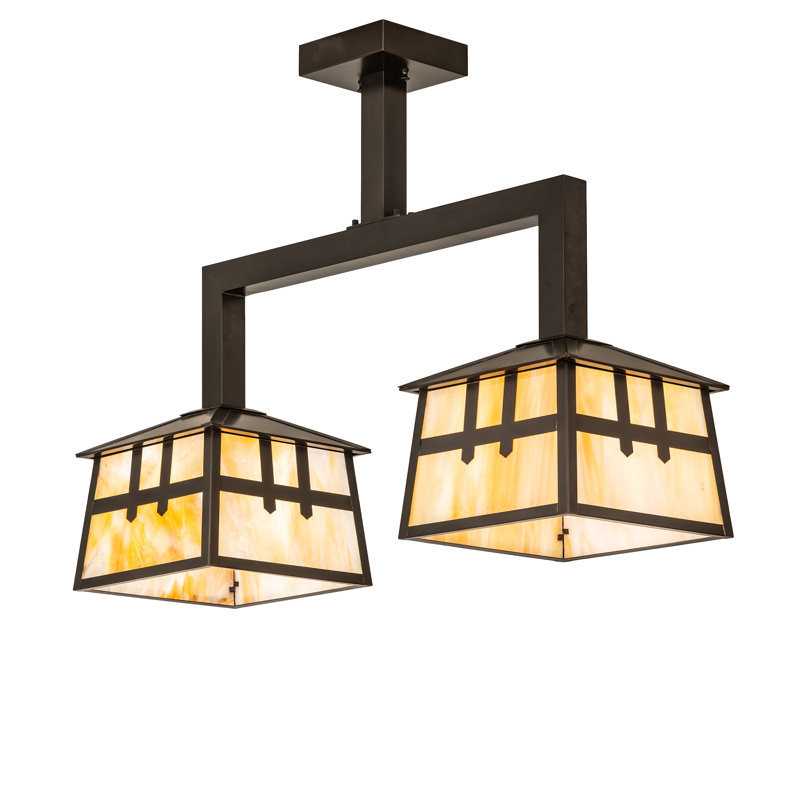 Luminaire suspendu pour îlot 2 lumières 32 "Long Cross Water Mission 2 lumières