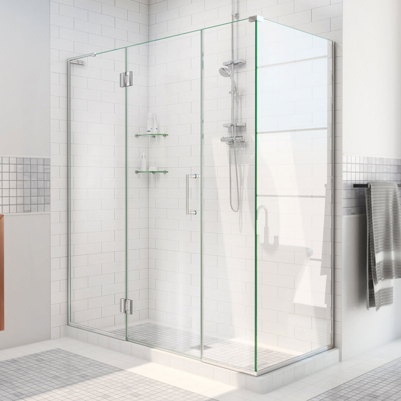 Unidoor-X 47" W x 30.375" D x 72" H Rectangle Shower Enclosure, Chrome