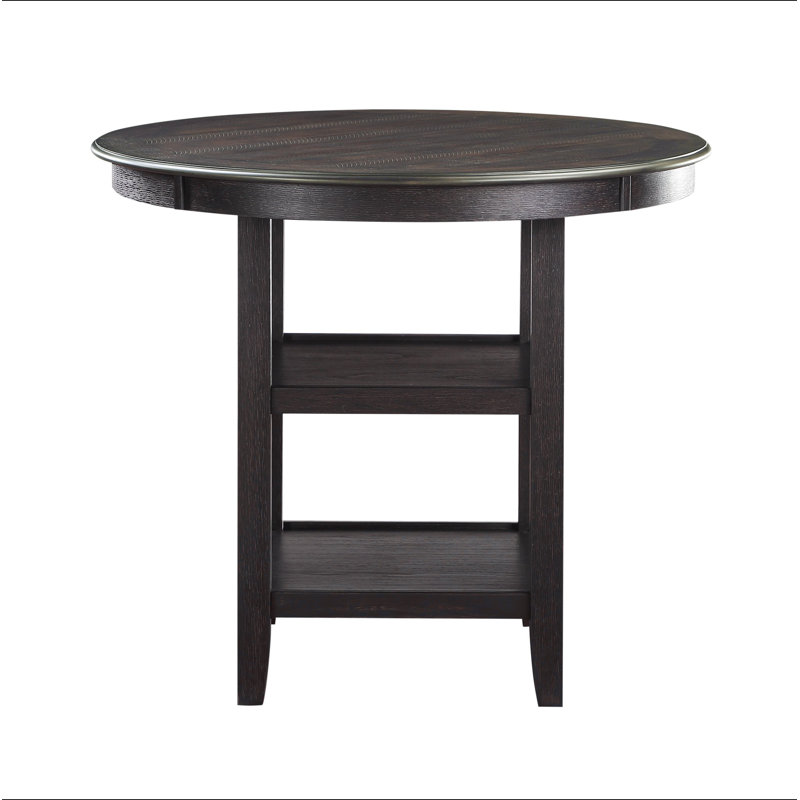 Finition 1 table de hauteur comptoir avec 2 tablettes de présentation de style transitionnel
