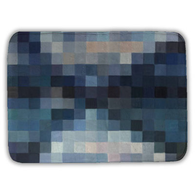 Pixelated mountainous landscape Bath Mat with Non-Slip Backing - Quick Dry Memory Foam Bathroom Rug - Absorbent - Modern Plush Spa-Style - Machine Washable