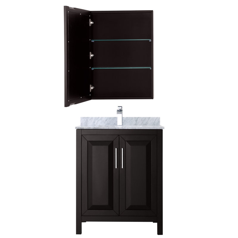 Daria 30'' W Single Vanity, Dark Gray, Polished Chrome