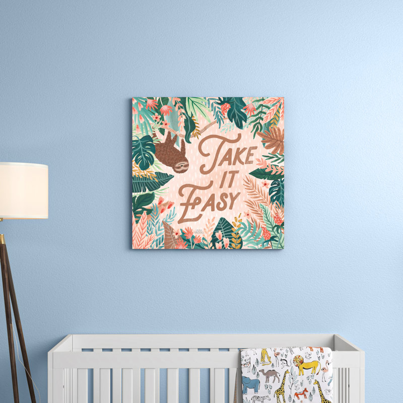 «Jungle Hangout III» par Laura Marshall, art textuel sur toile tendue, H 30 po x l 30 po x P 1,25 po
