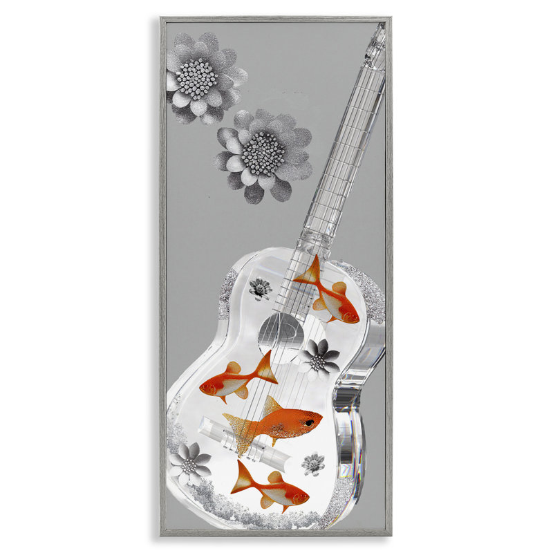 «Sparkle Fish», giclée encadrée par Sasha, H 30 po x l 13 po, Estampe numérique Farmhouse
