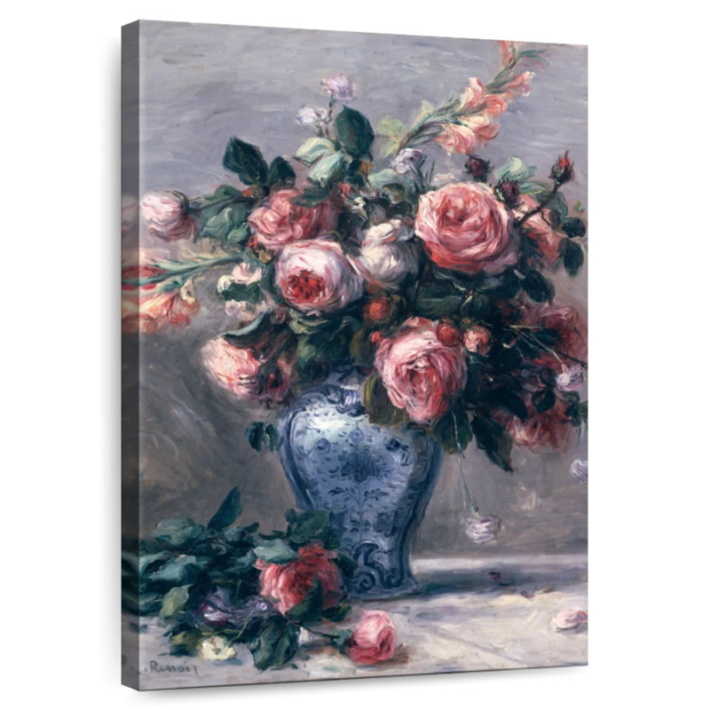 Harnek, un vase de roses classique, H 36 po x l 24 po