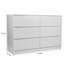 Commode double blanche à 6 tiroirs, commode moderne en bois de 78,5 cm de large avec tiroirs profonds pour chambre à coucher-1472803902