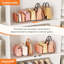 Paquet de 2 - Organisateur de sac à main transparent pour garde-robe - Support de rangement pour sac à main réglable pour pochettes, chemises et chandails