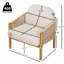 Fauteuil club d'extérieur en bois avec coussin-465557752