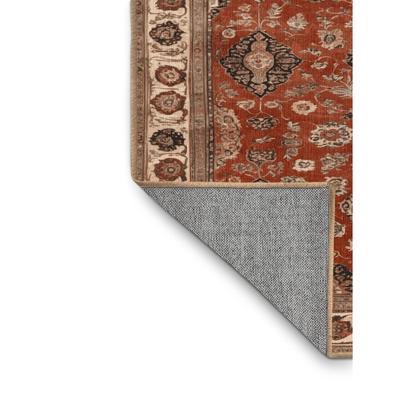 Tapis brun lavable à la machine, Carré 8 pi