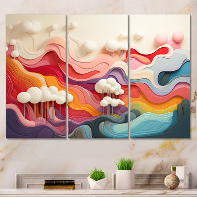 «Colorful Fantasy Mountain Landscape I», reproduction d'art murale abstraite