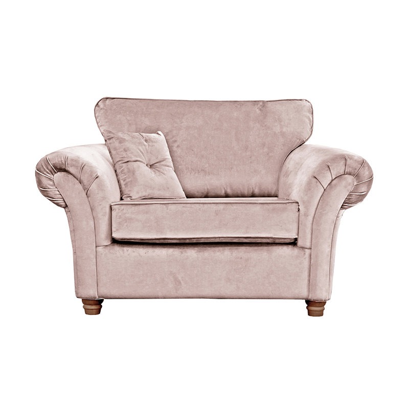 Lila 2 Seater Velvet Loveseat, Dusky Pink