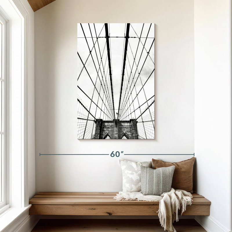 Aime Brooklyn Bridge Black And White, 45" H x 30" W