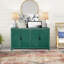 Armoire d'appoint Mid-Century moderne à 4 portes avec tablettes réglables, parfaite pour le vestibule, le salon et la salle à manger