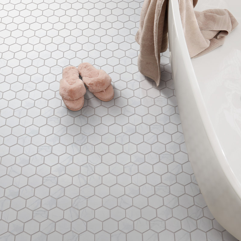Carrione 2" Hex 11-1/8" x 12-5/8" Porcelain Mosaic Tile